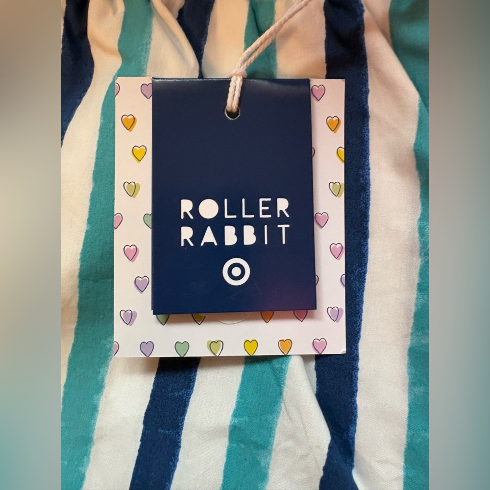 Roller Rabbit x Target Women’s Multi Stripe Poplin Boxer Shorts Blue Aqua White - Picture 5 of 15